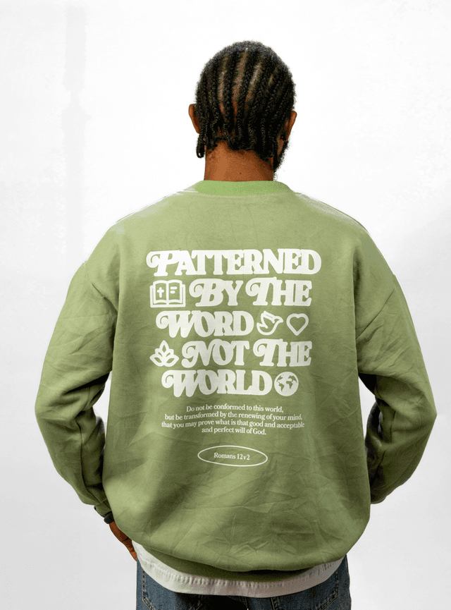 Patterned By The Word, Green Sweatshirt.png