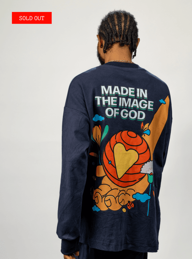 Made In The Image Of God, Deep Blue Long Sleeve Shirt.png