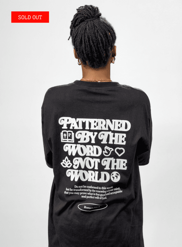 Patterned By The Word, Black Shirt Short Sl.png